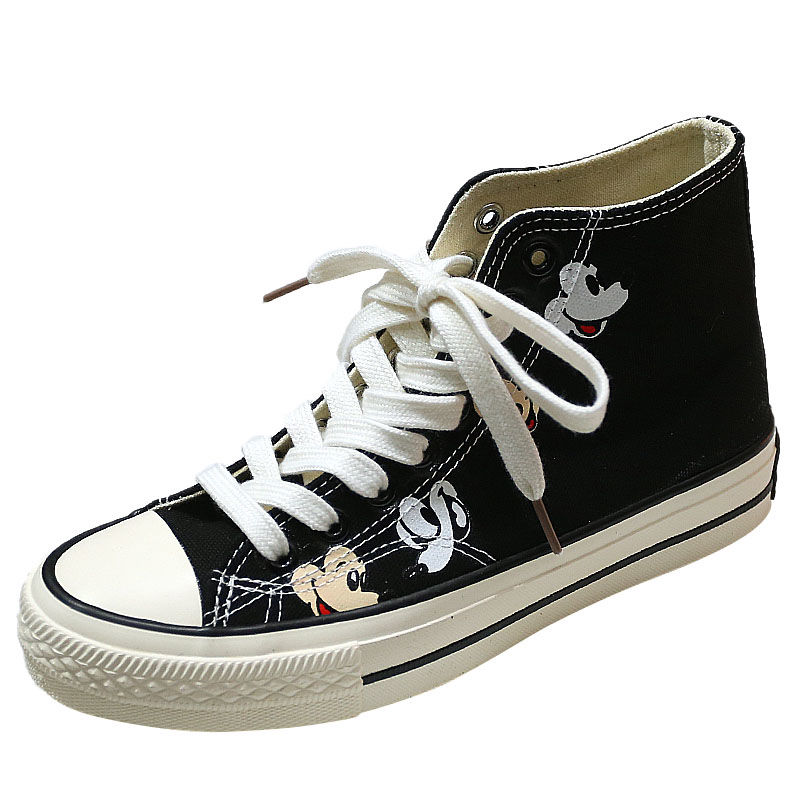 Unisex lace upMickey canvas High cut & low cut sneakers 男女兼用