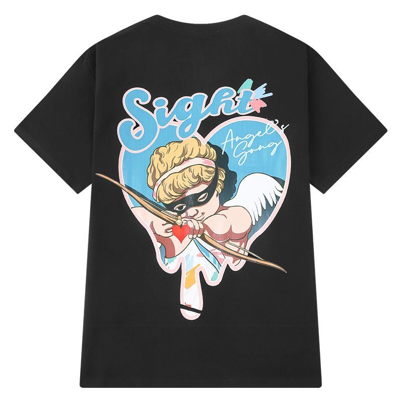 Unisex Comic Angel Heart t-shirt 男女兼用 ユニセックスエンジェルハートプリントプリントTシャツ