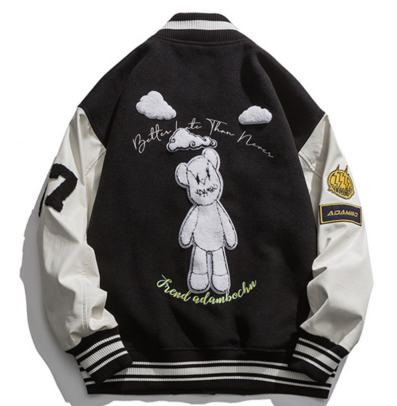 Kaws bear embroideryStajan baseball uniform jacket blouson ユニセッ クス男女兼用カウズベア  熊スタジャン ジャンパー ジャケット ブルゾン