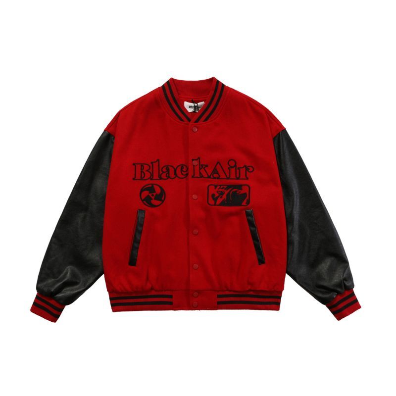 black air Baseball Jacket blouson ユニセッ クス男女兼用Sleeve