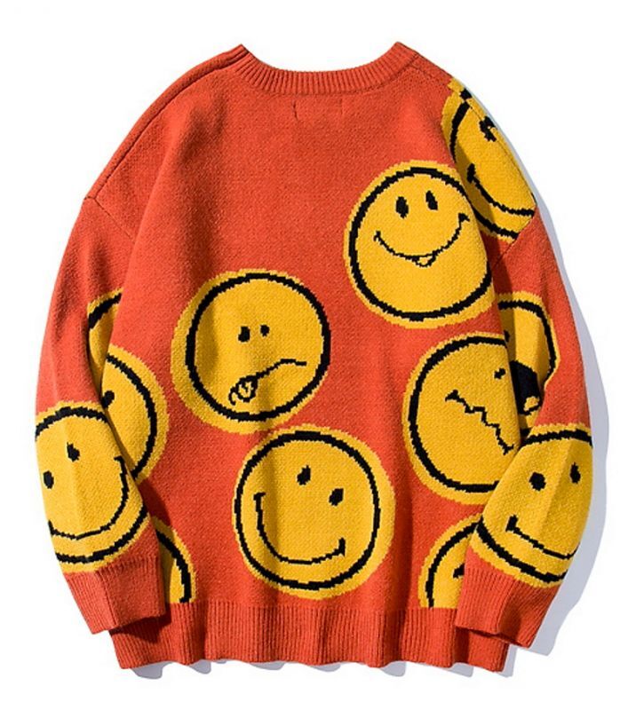 Unisex smiley Niko-chan crochet sweater 男女兼用 ユニセックス 