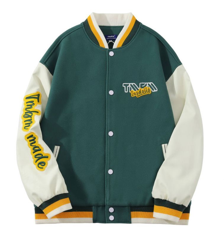 Unisex Hip hop Earth embroidery Jumper Baseball Jacket uniform 