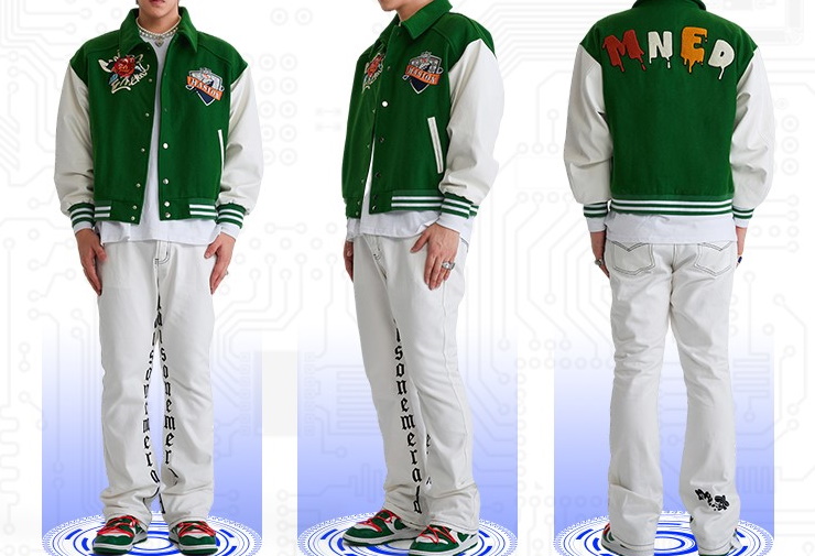 Maison Emerald Rose emblem BASEBALL JACKET baseball uniform jacket