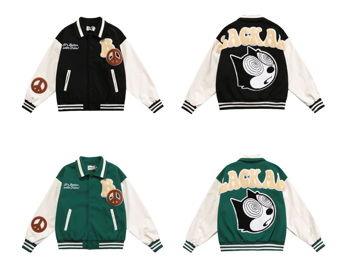 Felix. The. Cat emblem BASEBALL JACKET baseball uniform jacket 