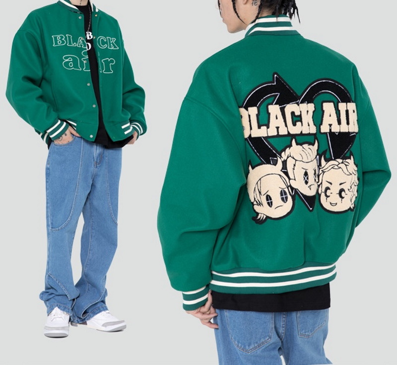 Black Air Boy & Girl BASEBALL JACKET baseball uniform jacket