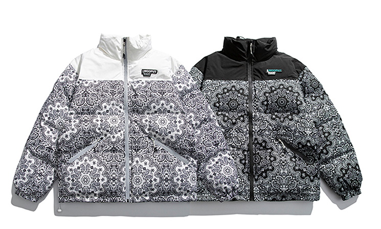Paisley down jacket blouson ユニセックス 男女兼用ペイズリー柄 