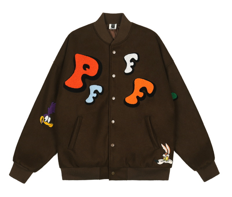 alphabete & Daffy duck mbroidery BASEBALL JACKET baseball uniform 