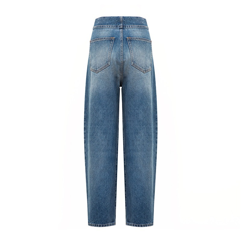 Women's four-button high-waisted denim pants jeans 4つボタンハイウエストブレストデニムパンツ  ジーンズ