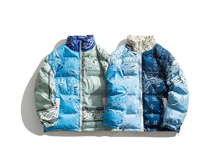 Colorful paisley down jacket coat blouson ユニセックス 男女兼用 