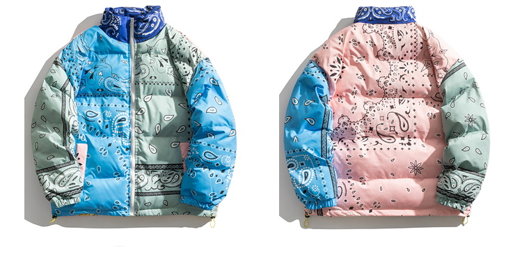 Colorful paisley down jacket coat blouson ユニセックス 男女兼用 