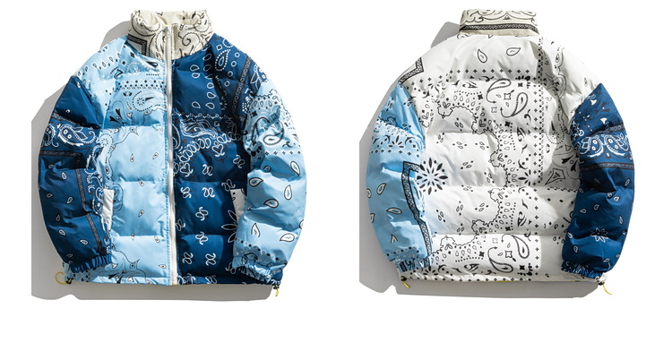 Colorful paisley down jacket coat blouson ユニセックス 男女兼用 