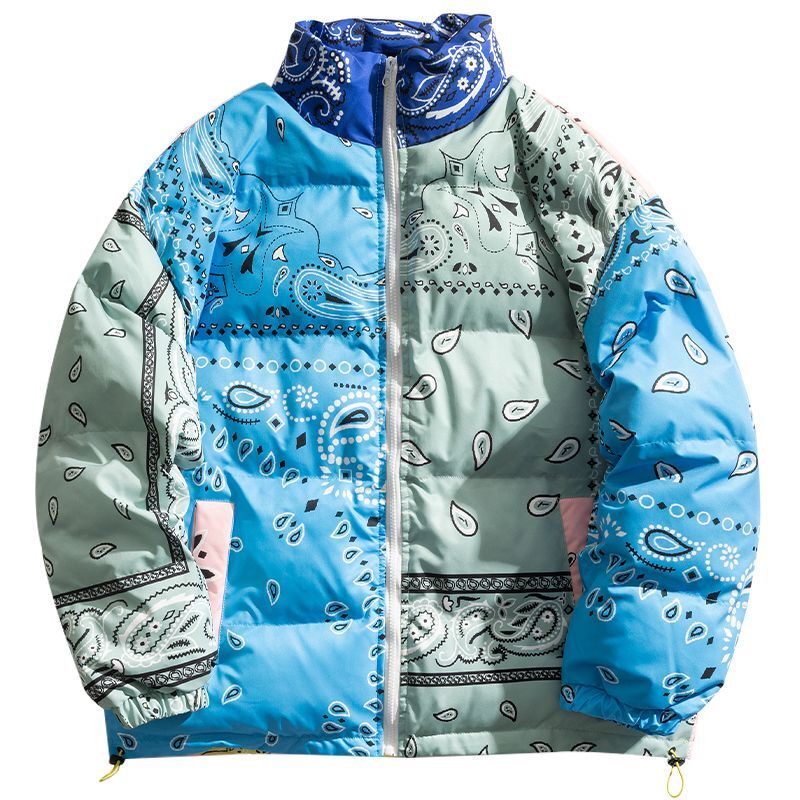 Colorful paisley down jacket coat blouson ユニセックス 男女兼用カラフルペイズリーバンダナ柄ダウン