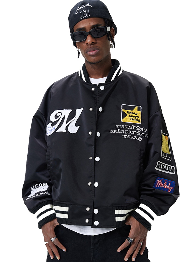 77 number embroidery BASEBALL JACKET baseball uniform jacket blouson