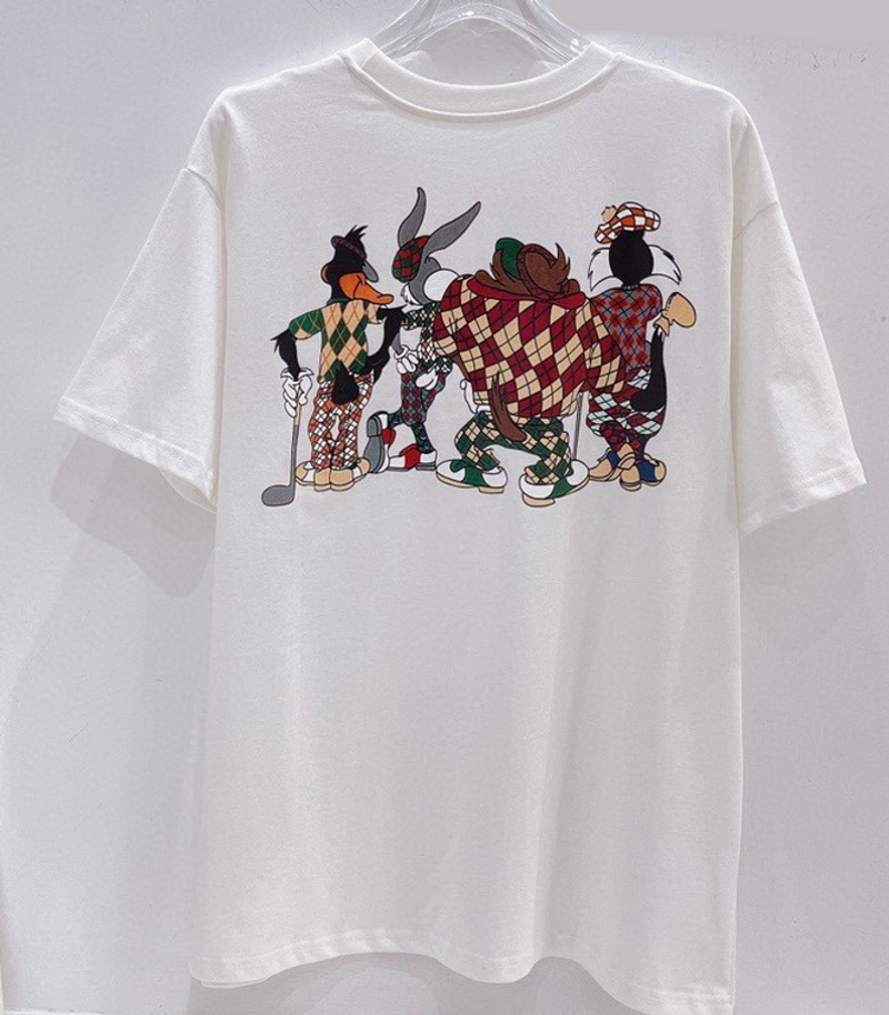 Bugs bunny character double-sided print oversized T-shirt ユニ 
