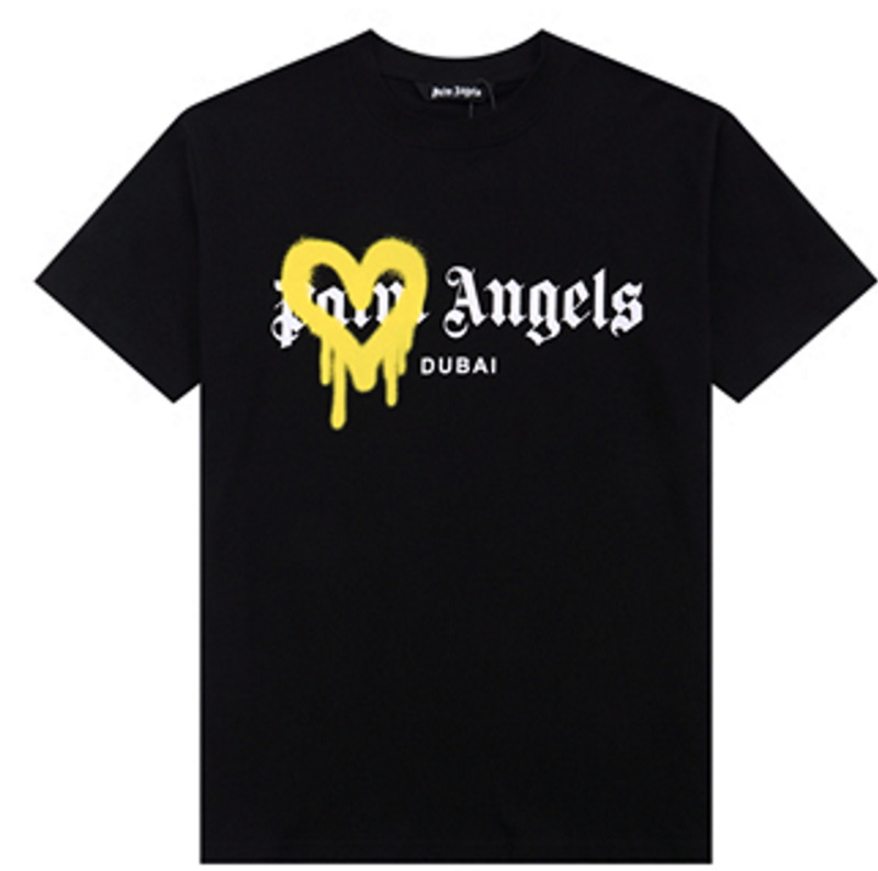 Muddy heart print Palm Angels Short Sleeve T-shirt ユニセックス 