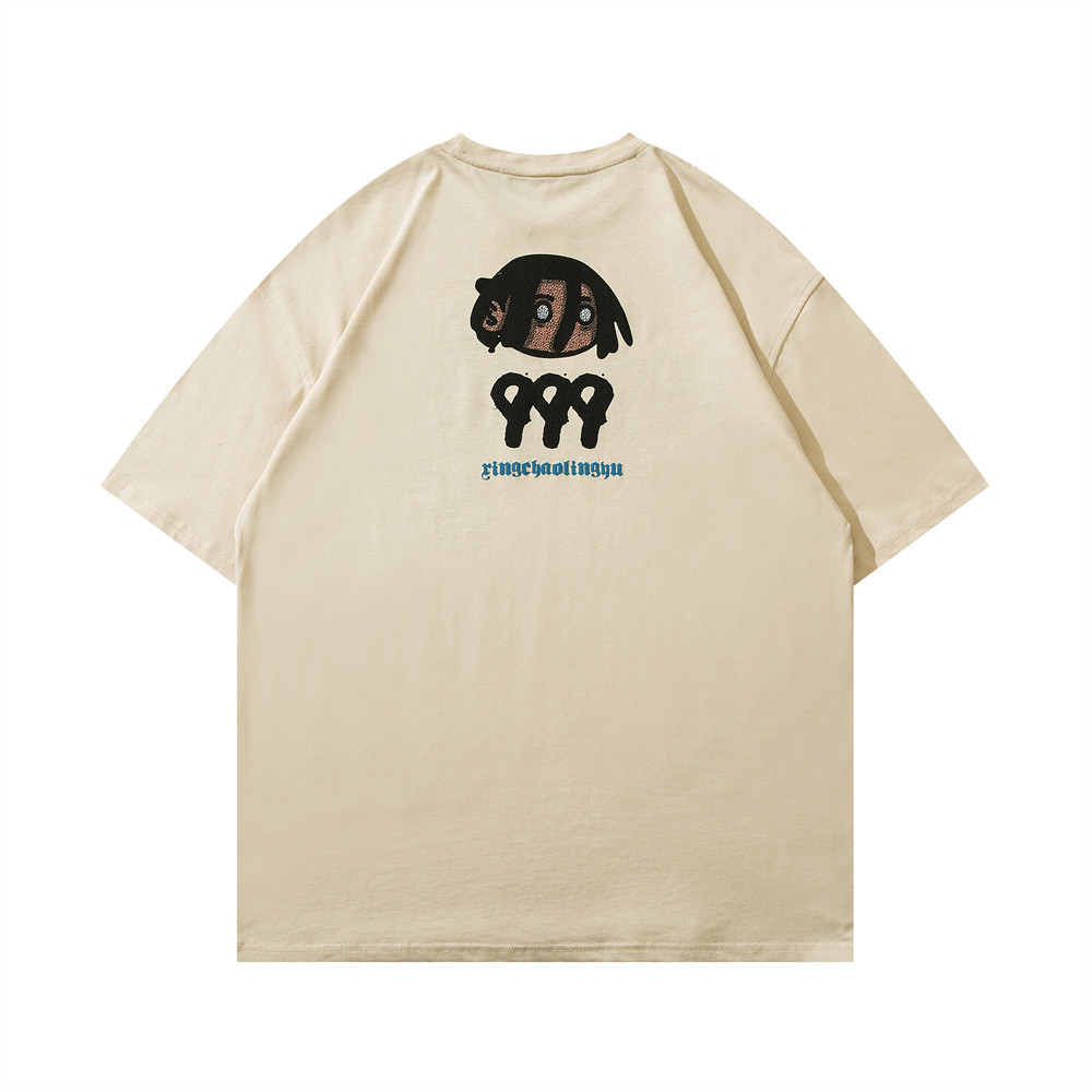 BF. BORFEND Unisex Hip hop boys 999 print t-shirts ユニセックス 
