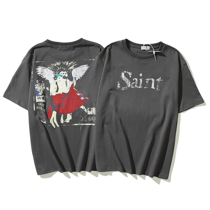 Saint Michael sleeve t-shirts 　ユニセックス 男女兼用セントマイケルプリントTシャツ