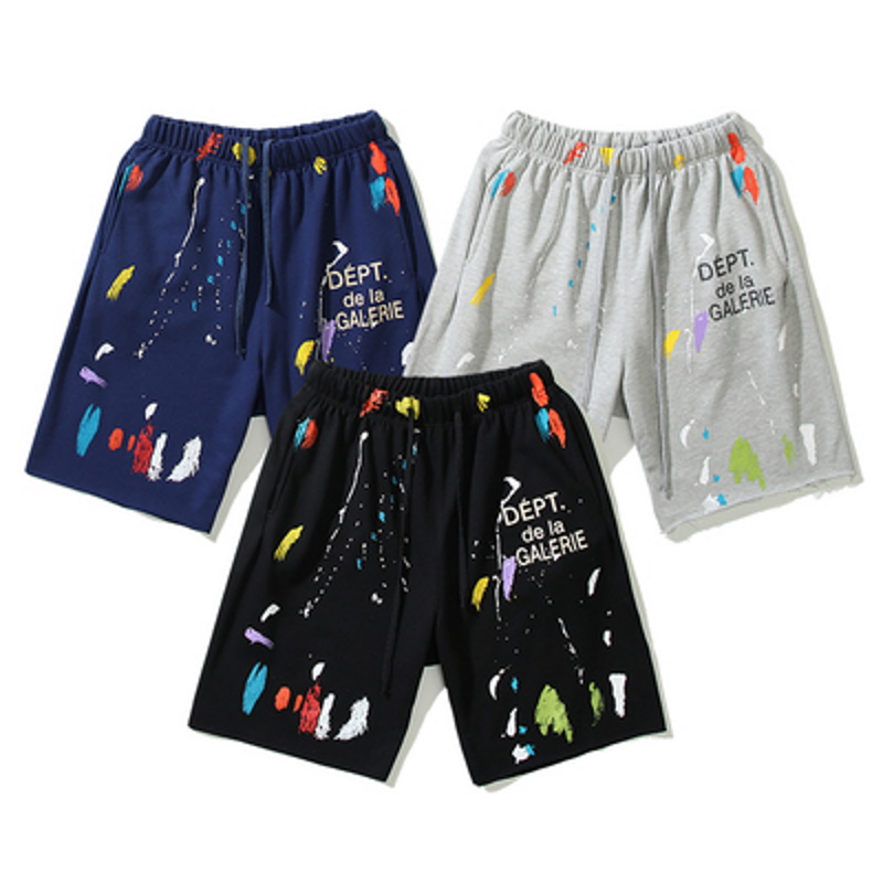 GALLERY DEPT. Studio Gym Short English Logo ギャラリーデプト イングリッシュロゴスタジオジムショーツ メッシュショートパンツ ハーフパンツ ペンキ加工 ブラック サイズS 【231111】【-B】【me04】