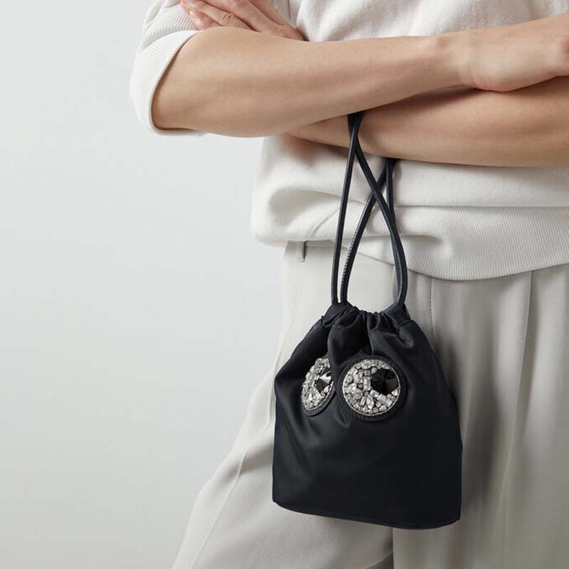 Rhinestone Eyeball Small Drawstring bag tote shoulder bag ライン