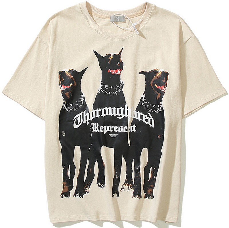 Doberman dog print T-shirt ユニセックス 男女兼用ドーベルマン 犬