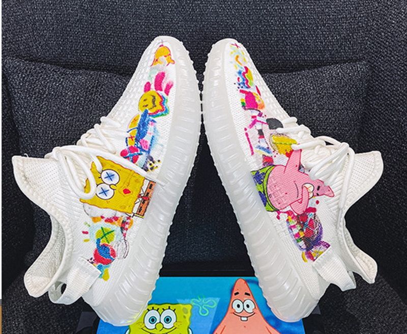 Spongebob coconut laceup sneakers 男女兼用ユニセックススポンジボブココナッツレースアップレザースニーカー