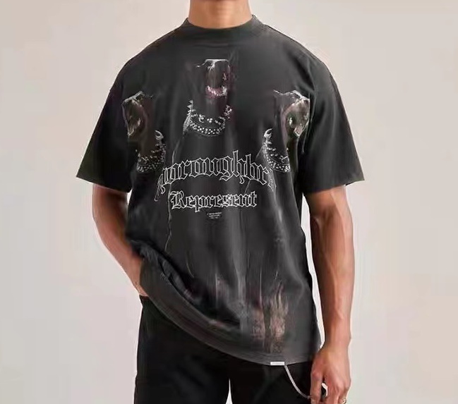 Doberman dog print T-shirt　ユニセックス 男女兼用ドーベルマン　犬 ドッグプリントTシャツ