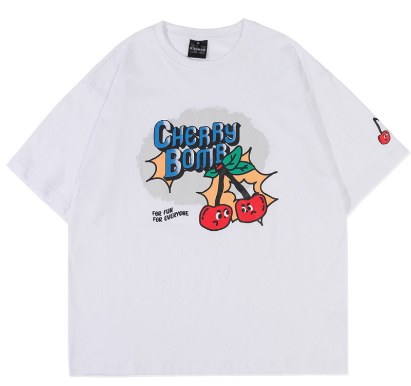 cherry bomb print T-shirt ユニセックス 男女兼用チェリーボム