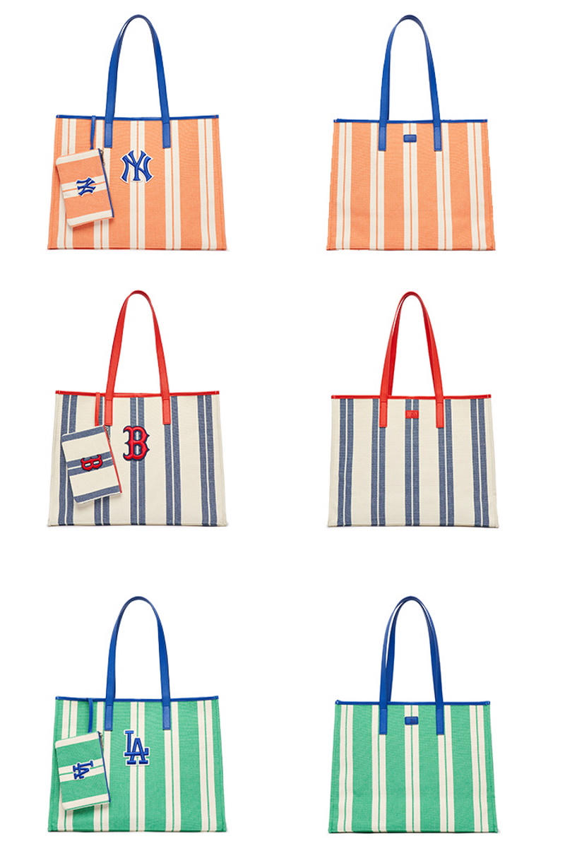 MLB Striped Tote Shoulder Bag MLBストライプトートショルダーバッグ