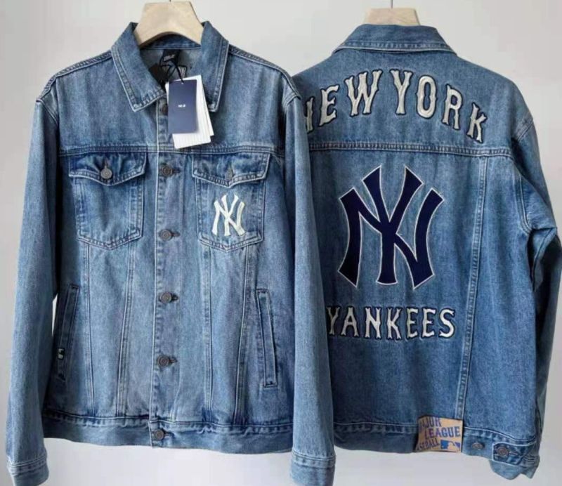 MLB NY embroidery Denim G Jean jacket blouson ユニセックス 男女 