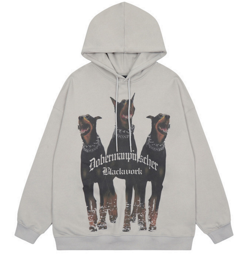 新品 ドーベルマン 犬 Dobermann 番犬 アニマル プリント パーカー