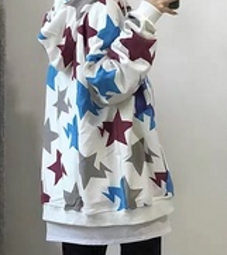 Unisex star print hooded Hoodie Sweatshirt ユニセックス 男女兼用スタープリントフーディー