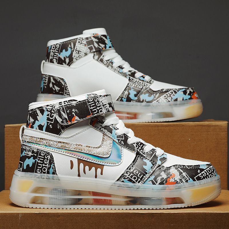Men's raindrops nike high cut leather lace-up sneakers 雨だれ