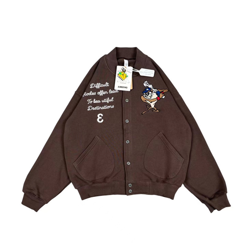 Looney Tunes Tasmanian Devilwoolen Sweat baseball uniform jacket 