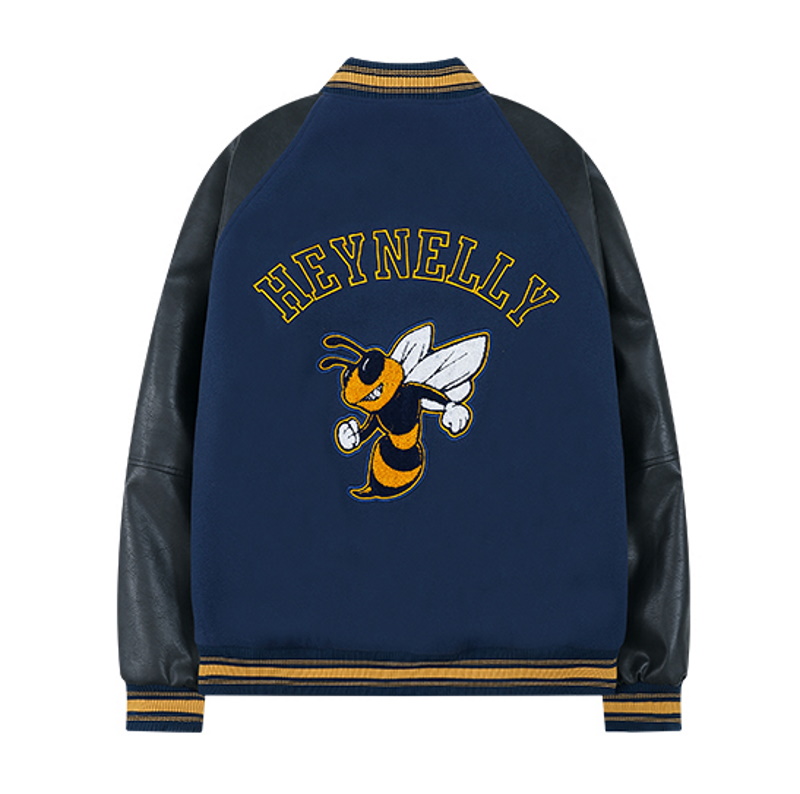 HEY NELLY bee embroidery embroidery baseball uniform jacket BASEBALL