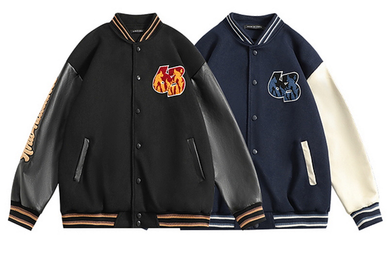 little devil embroidery baseball jackets baseball uniform jacket