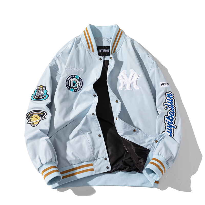 SALE/ Red × Jacket MLB ニューヨーク ヤンキース ジャージ スウェット ベースボール ブルー (レディース 7)   N8754