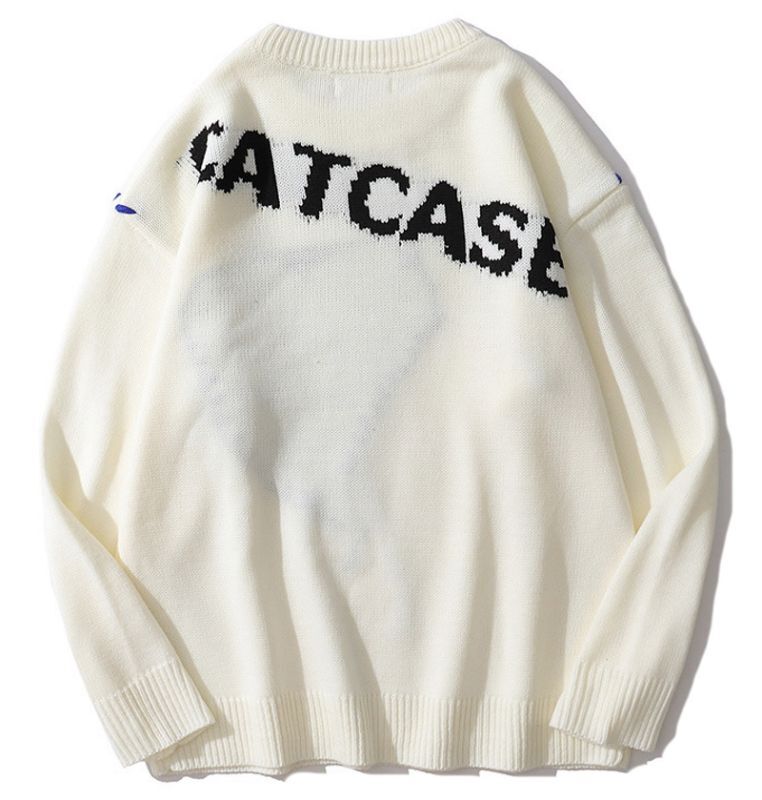 Unisex heart applique sweater knit ユニセックス 男女兼用ハート