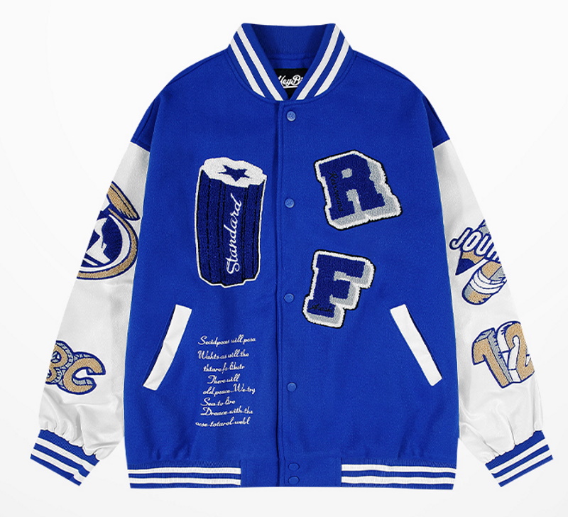 Contrast color jacket baseball uniform jacket blouson ユニセッ クス男女兼用コントロール