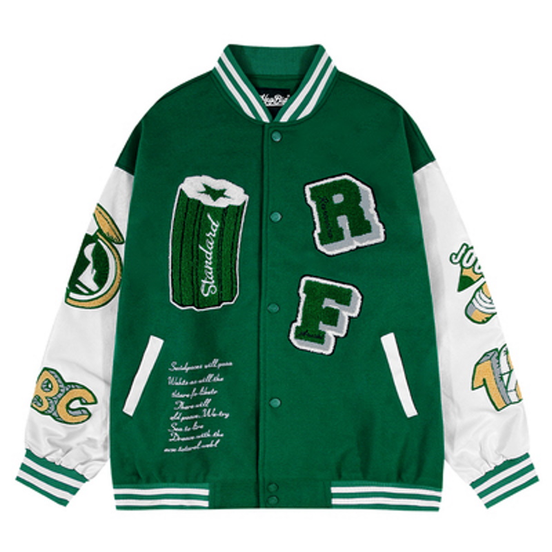 Contrast color jacket baseball uniform jacket blouson ユニセッ クス男女兼用コントロール