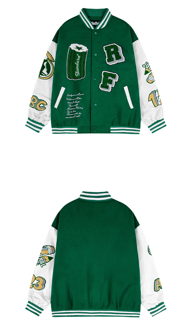 Contrast color jacket baseball uniform jacket blouson ユニセッ クス男女兼用コントロール