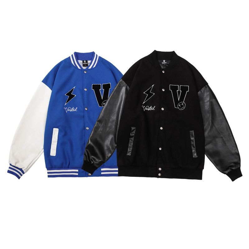 smiley face baseball uniform jacket blouson ユニセッ クス男女兼用