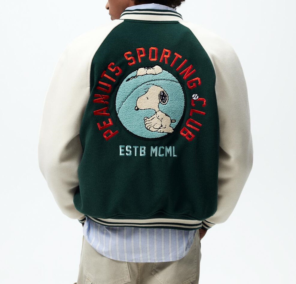 snoopy embroidery jacket embroidery baseball uniform jacket