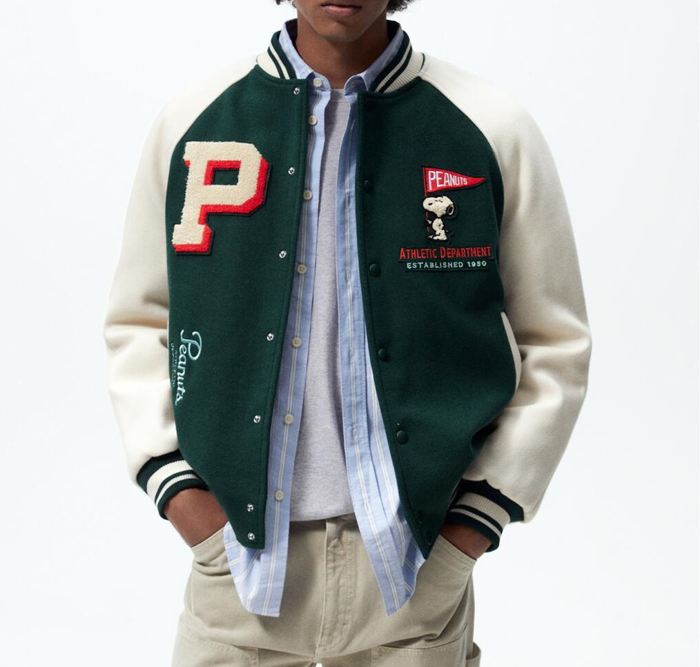 snoopy embroidery jacket embroidery baseball uniform jacket blouson ユニセ