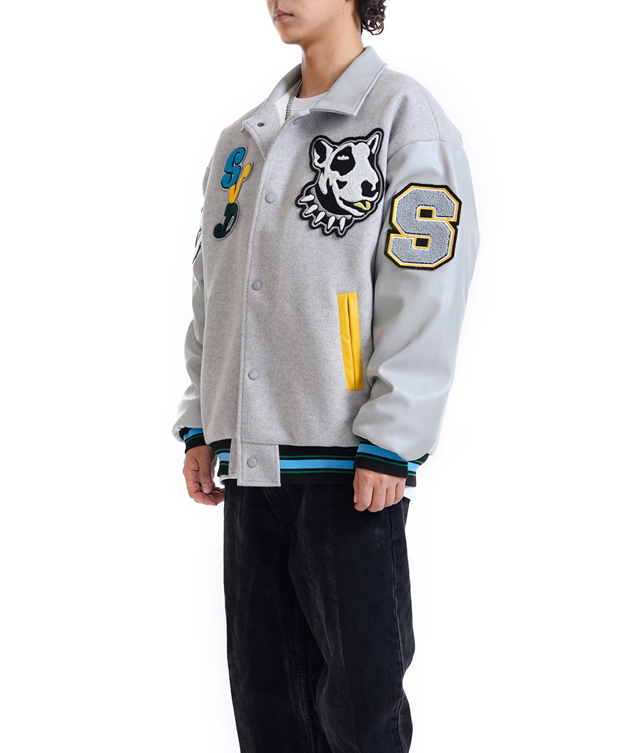 SVDDXNLY dog embroidery baseball uniform jacket blouson ユニセッ 