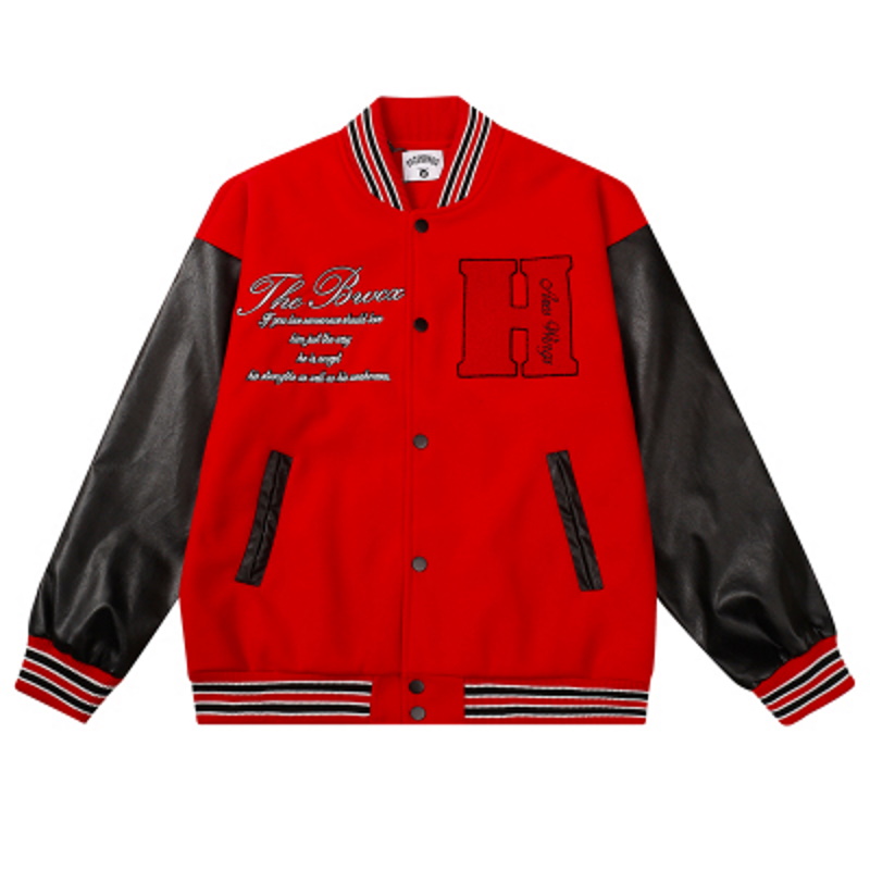 H&Flag embroidery baseball uniform jacket blouson ユニセッ クス男女兼用H&フラッグ刺繍