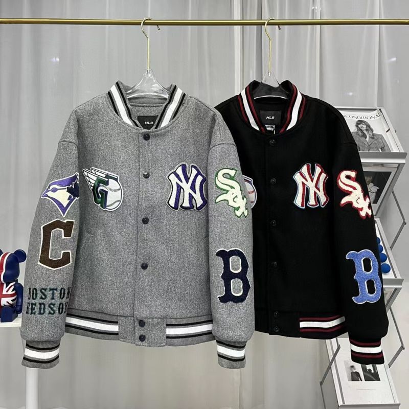 MLB NY embroidery baseball uniform jacket blouson ユニセッ クス