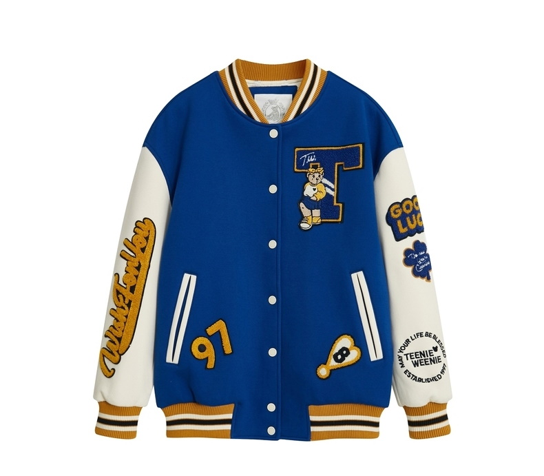 22 TWBEAR Bear embroidery BASEBALL JACKET baseball uniform jacket