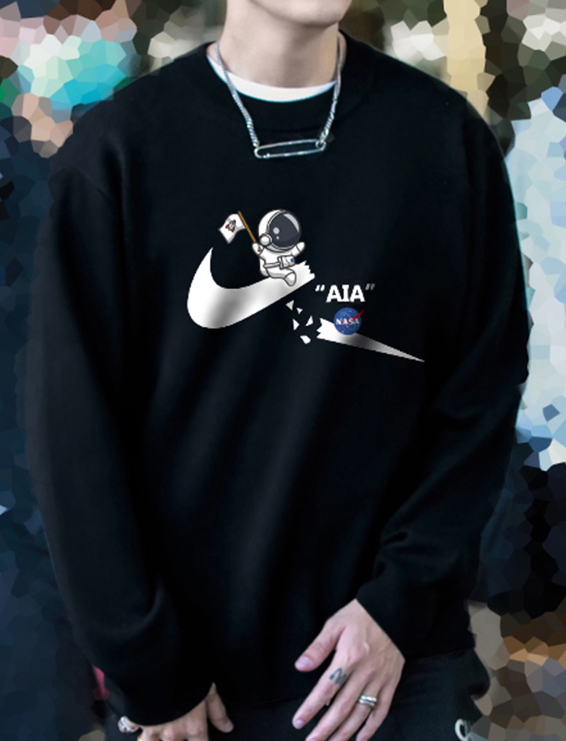 NASA x Astronaut Broken Nike printing neck sweater ユニセックス