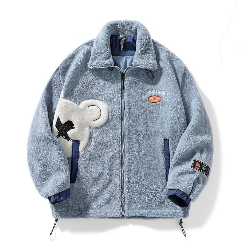 kaws bear polar fleeceLamb Plush JacketJumper jacket baseball