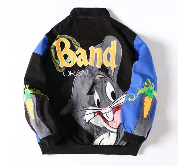 22 Bugs Bunny Leather Zip Up Jacket vintage baseball uniform ...